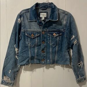 Forever 21 Los Angelos Distressed Denim Jacket